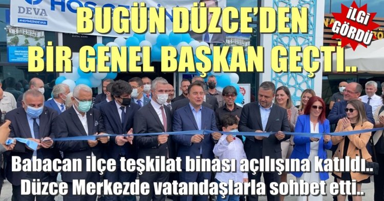 Deva Partisi Genel Başkanı Ali Babacan Düzce’deydi