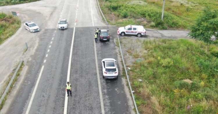 Jandarmadan dronlu trafik denetimi