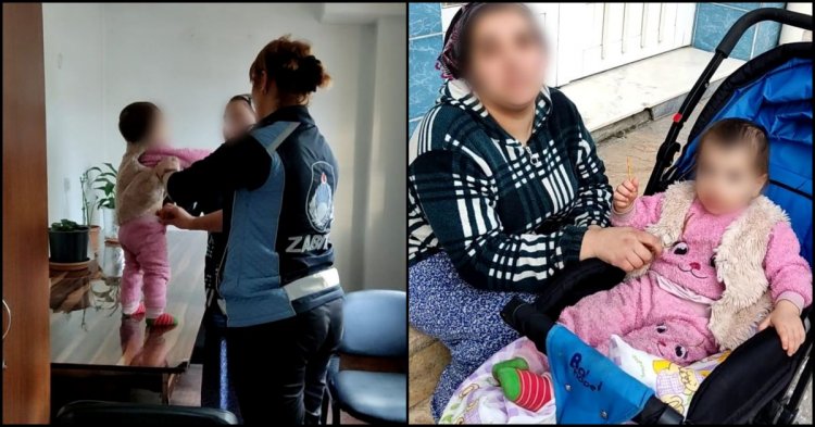Ağabeyinin çocuğu ile dilenmeye çıktı!
